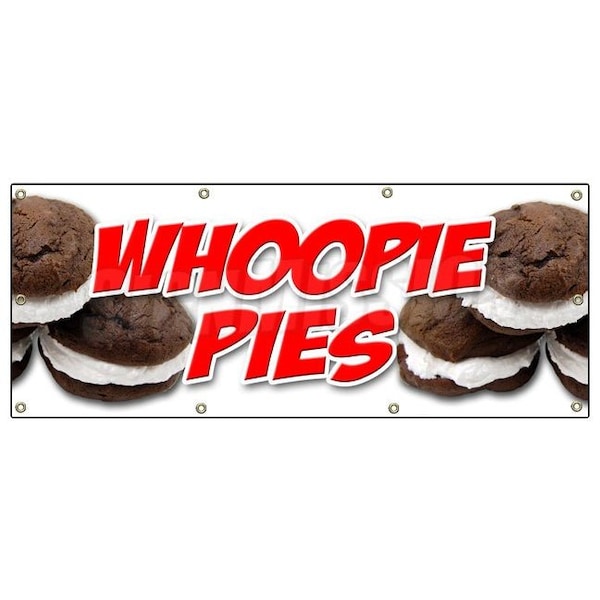 WHOOPIE PIES BANNER SIGN cake pie gob black and white bakery signs